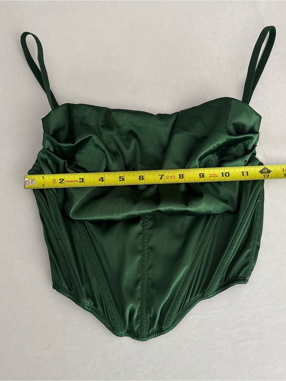Urban Outfitters Emerald Green Satin Top with Straps Size S - Picture 4 of 6